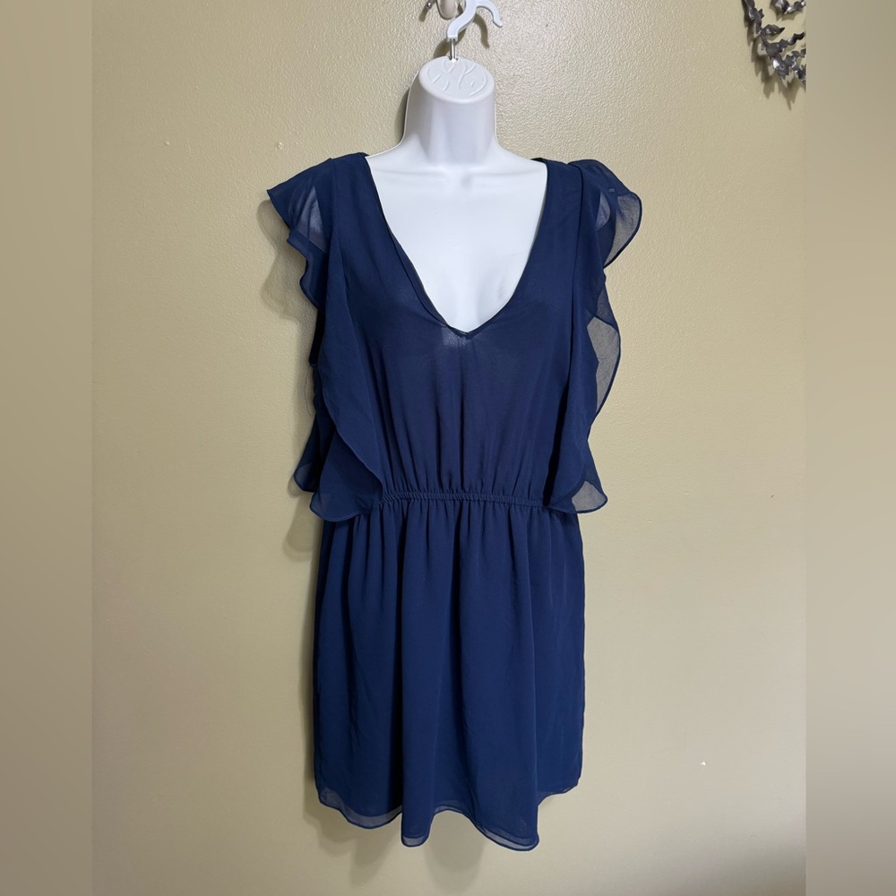 Zara Basic Navy‎ Sleeveless Mini Dress, Size L